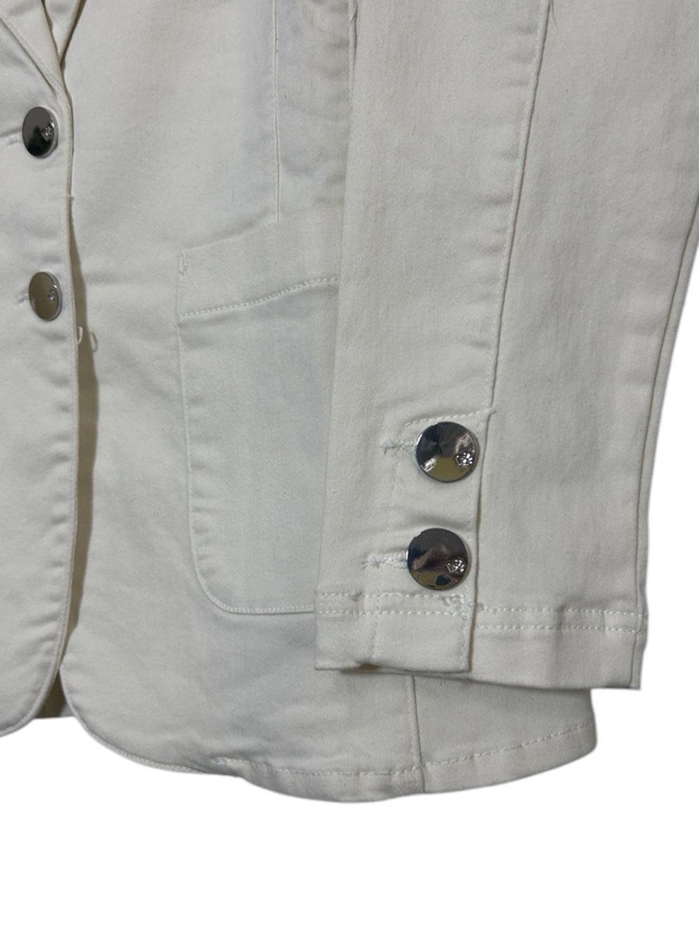 Women’s Ivory Tailored Two-Button Denim Blazer - Picture 4 of 6
